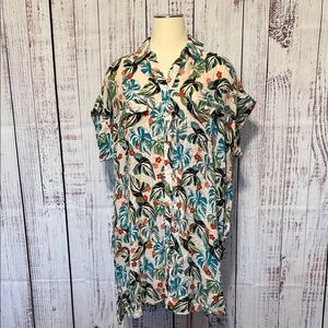 Lost + Wander Tropical High‎ Low Dress - Blue and Green